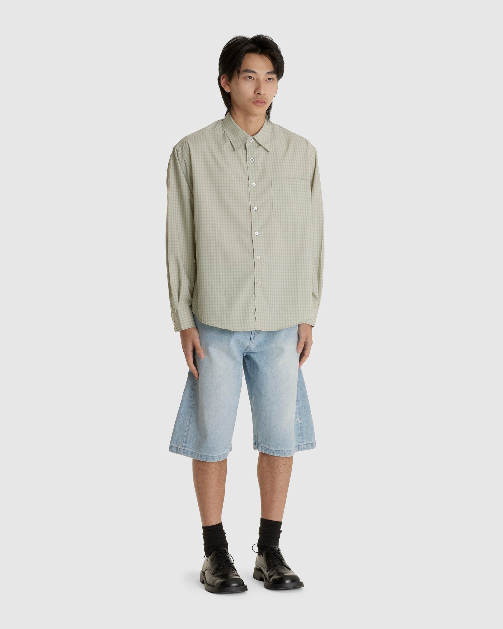 Painted Washed Bermuda Jeans