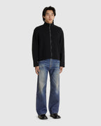 Shrunken Full Zip Black Athletic Rib