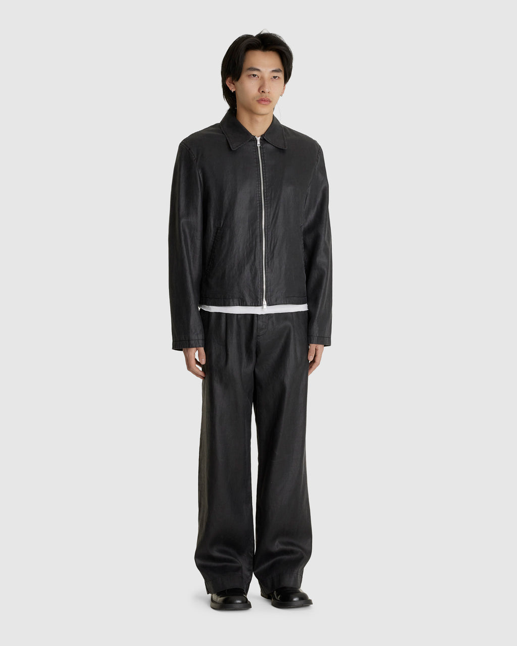 Mini Jacket Worker Lacquer Black Mirror Tencel