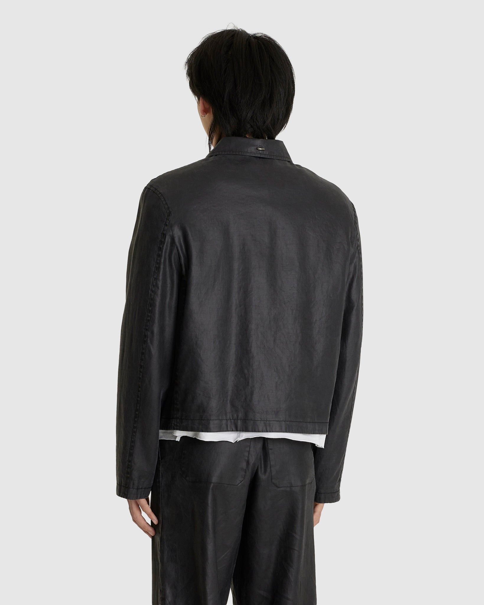 Mini Jacket Worker Lacquer Black Mirror Tencel