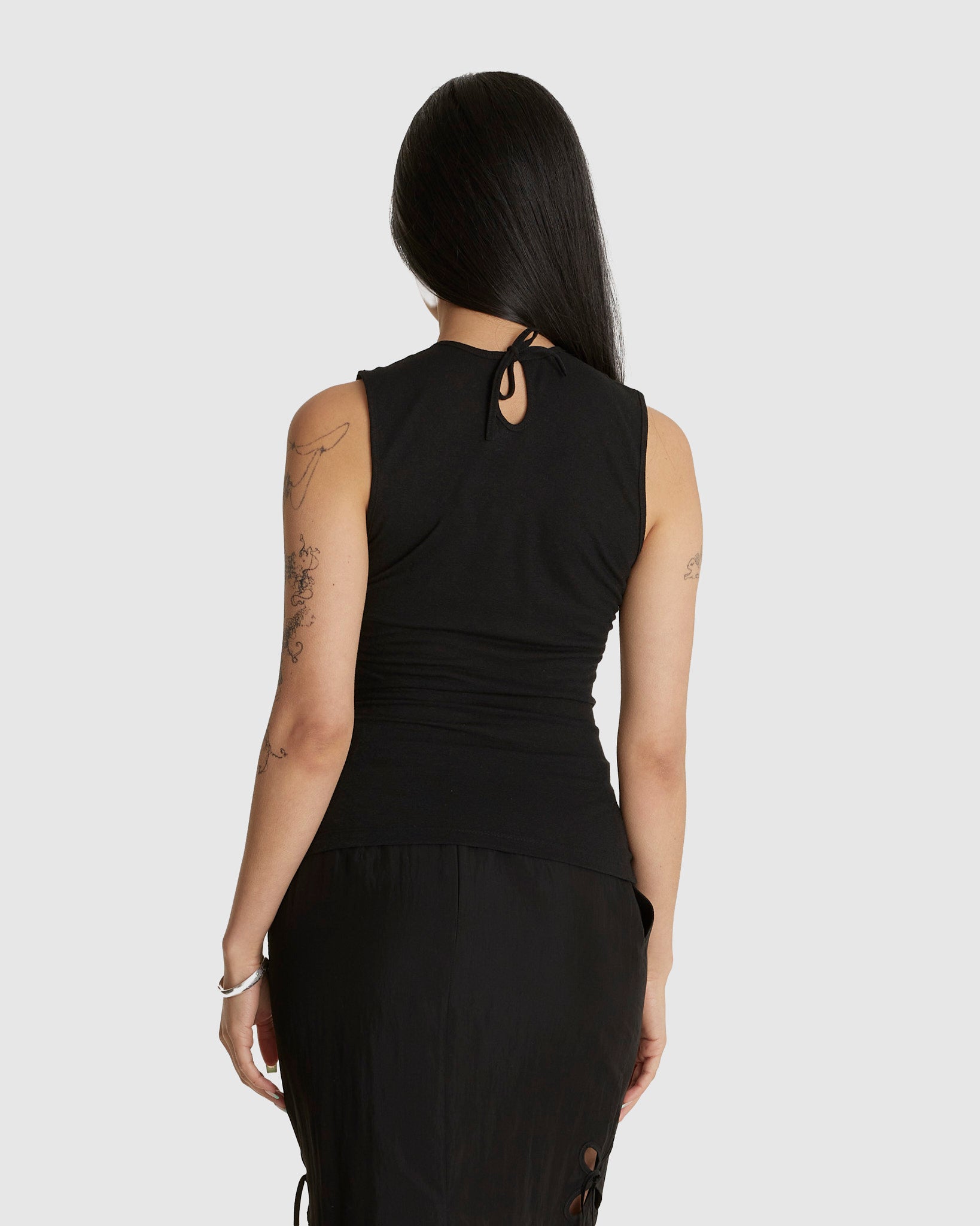Flower Tank Top Black