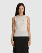 Flower Tank Top Cream