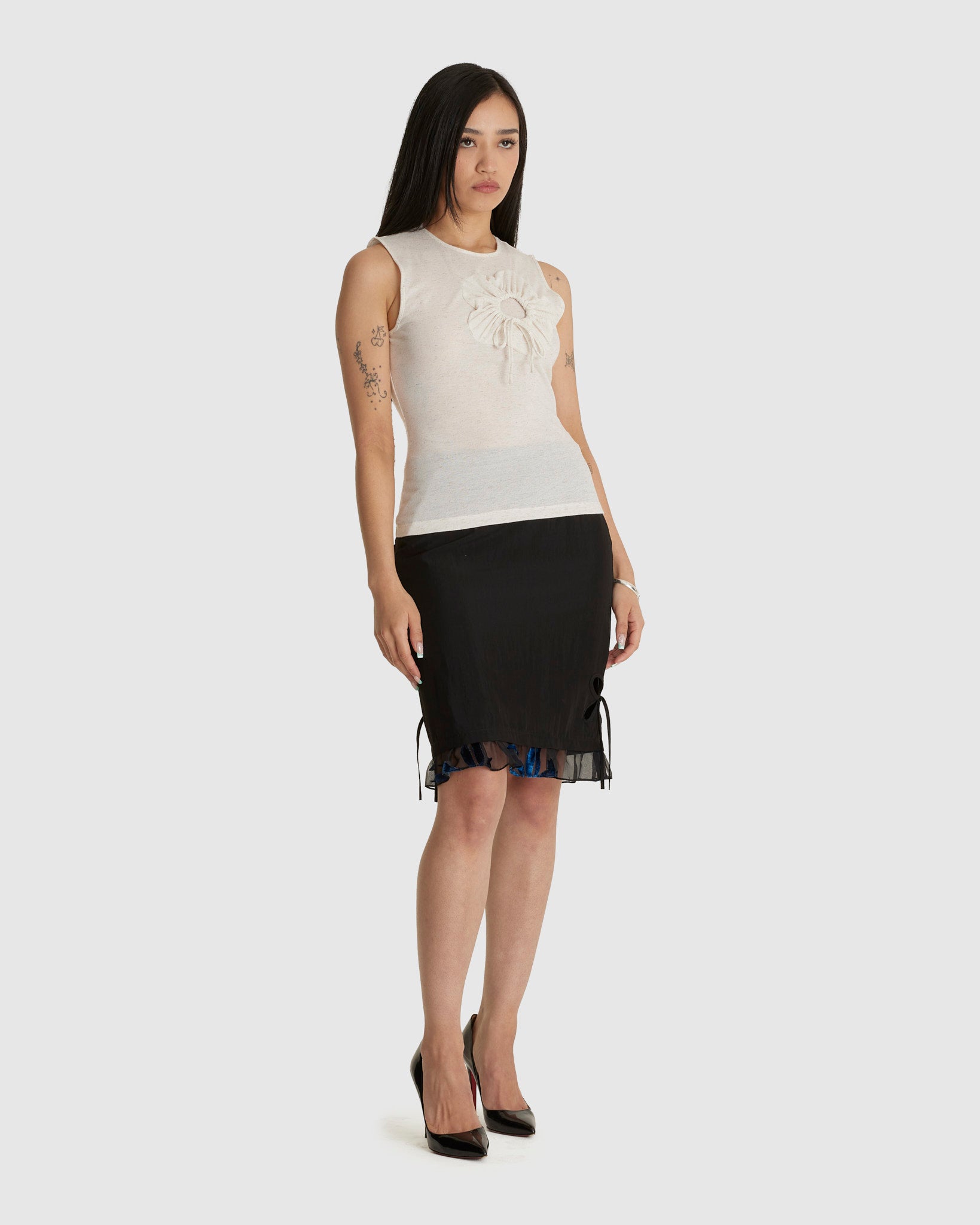 Flower Tank Top Cream