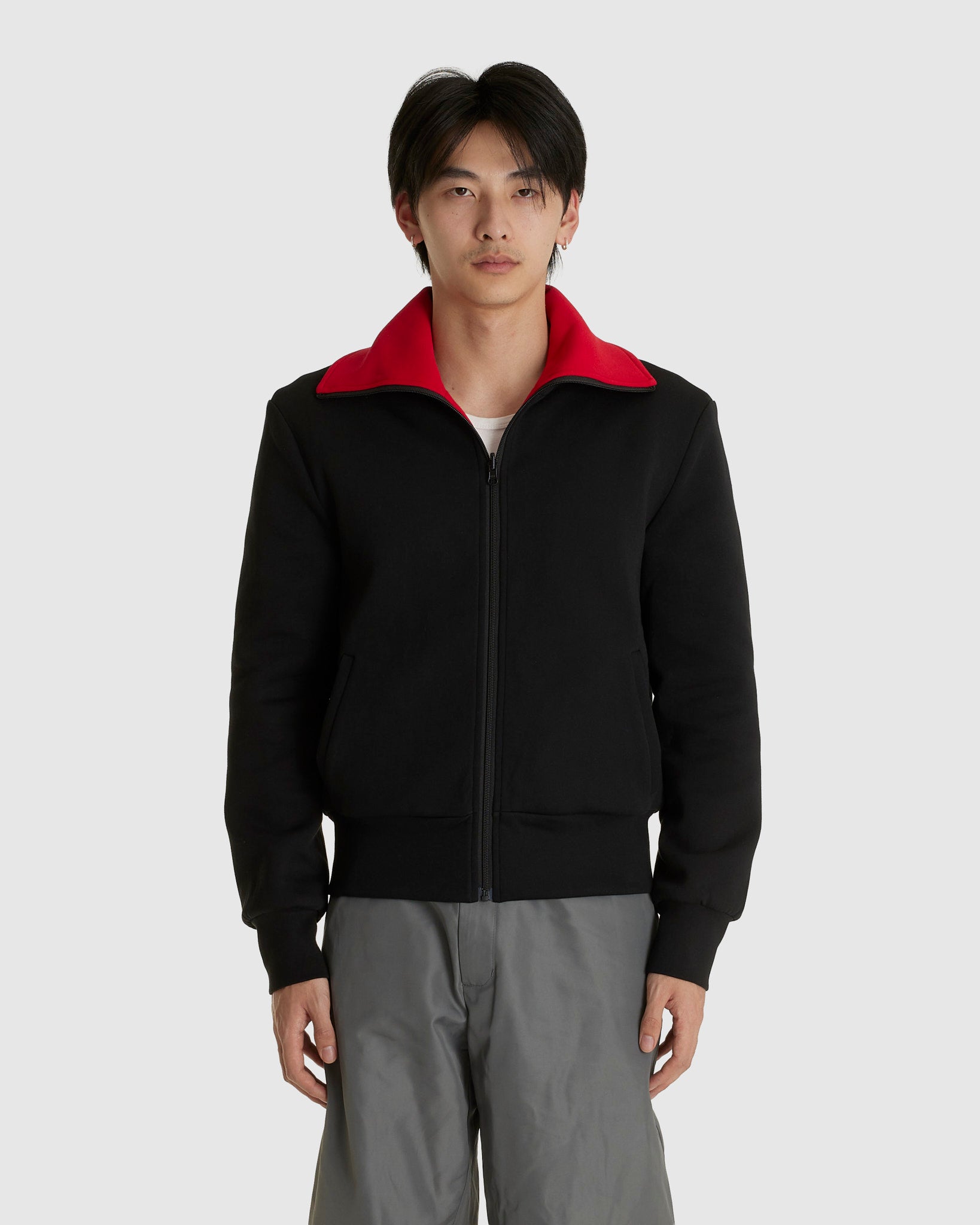 Reversible High-neck Zip Jersey Jacket
