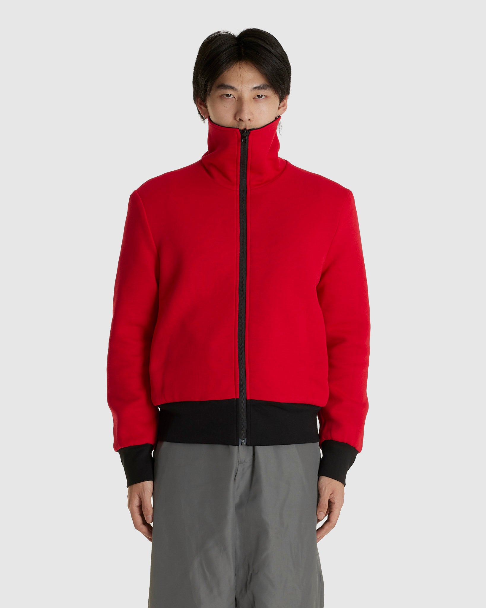 Reversible High-neck Zip Jersey Jacket