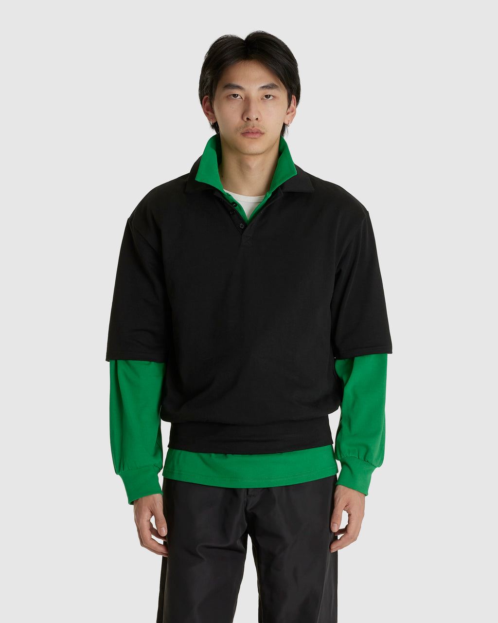 Double-layered Polo Black/Green