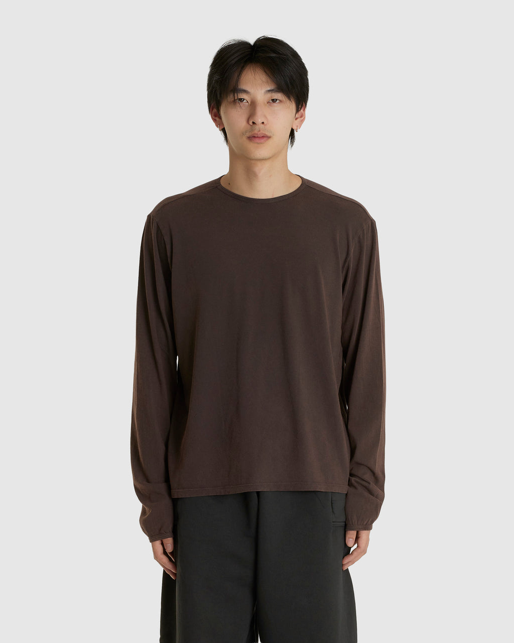 NO.87 ORGANIC COTTON LONGSLEEVE T-SHIRT BROWN