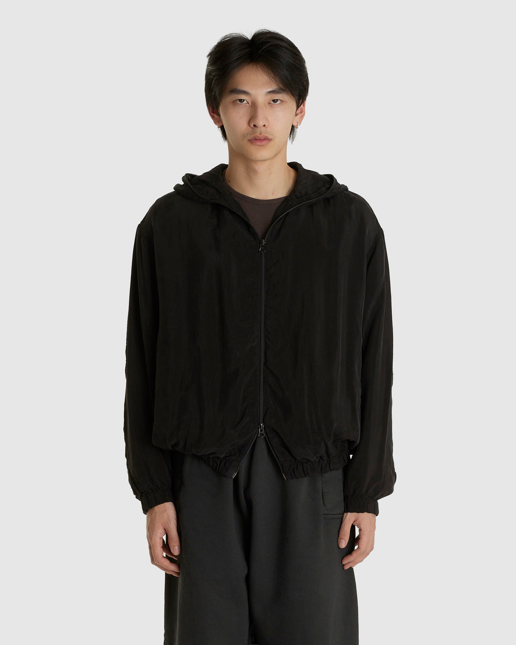 NO.216 DOUBLE CUPRO HOODED ZIPPER JACKET (M)
