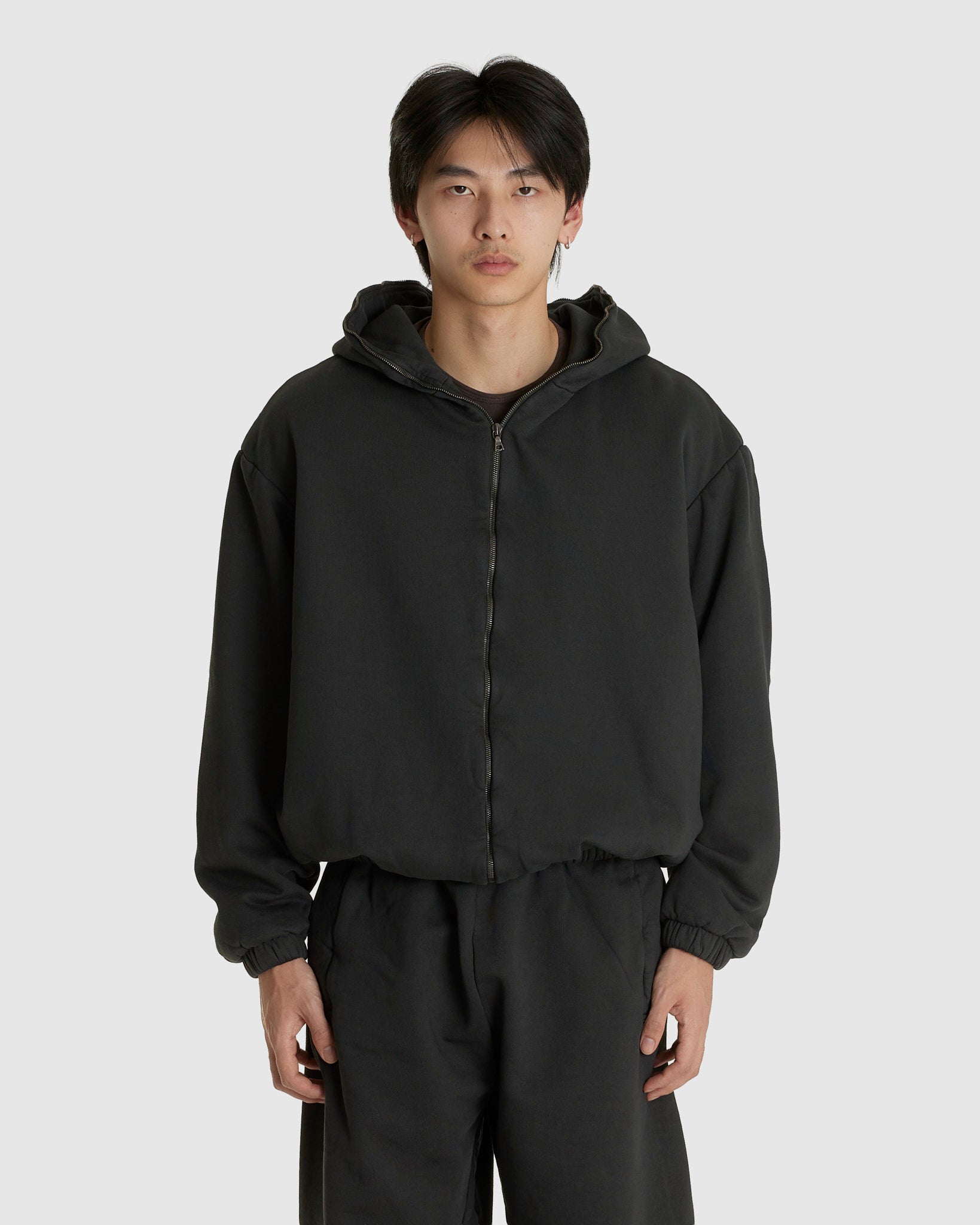 NO.216 FLEECE HOODED ZIPPER JACKET (M)