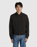 Sift Zip Shirt Ashen Black Warmth Viscose