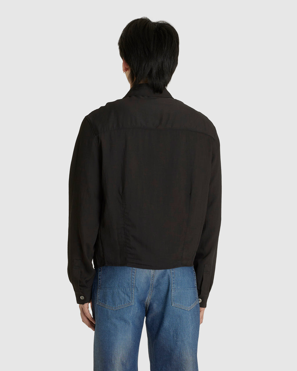 Sift Zip Shirt Ashen Black Warmth Viscose
