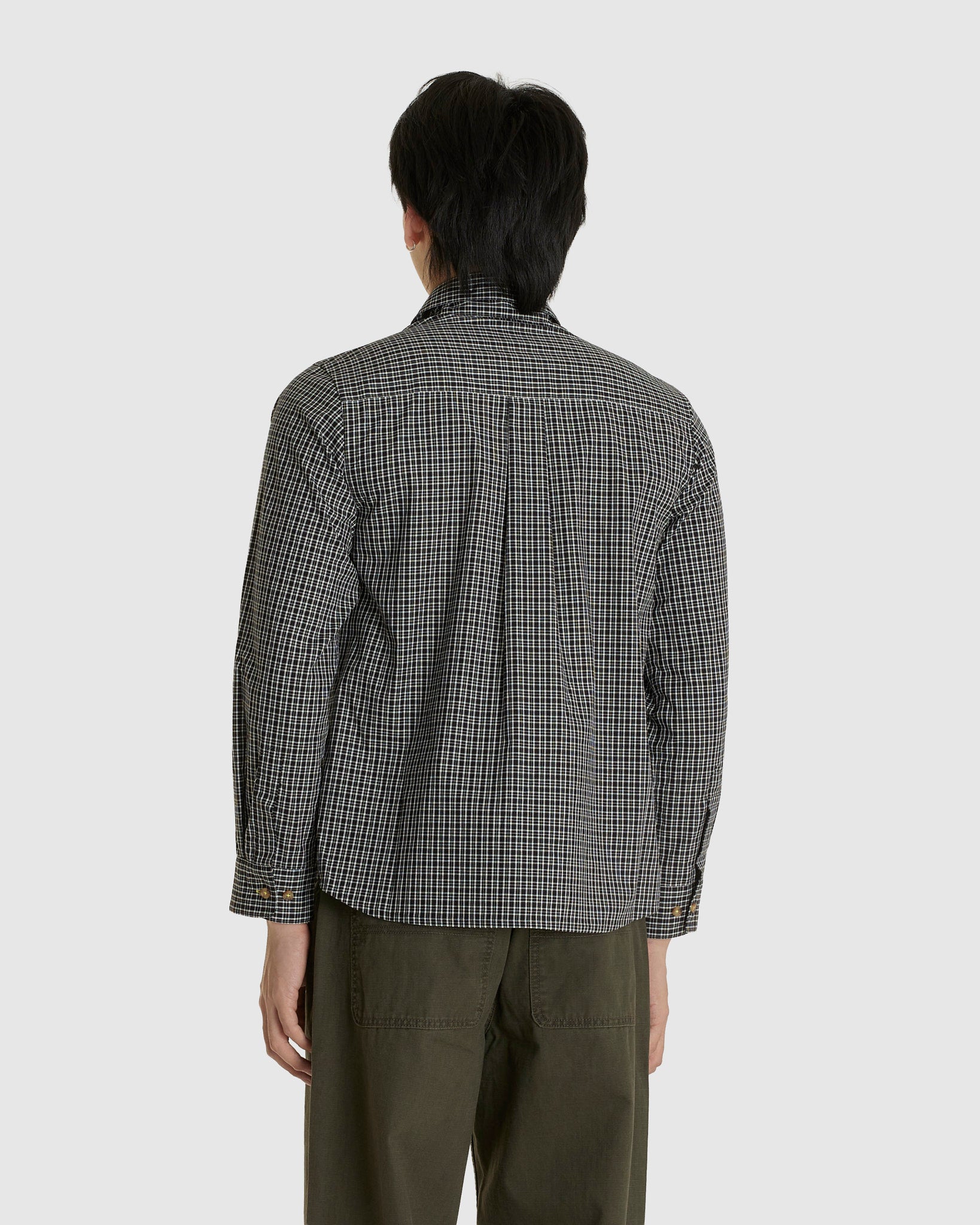 L/S Black Plaid Shirt