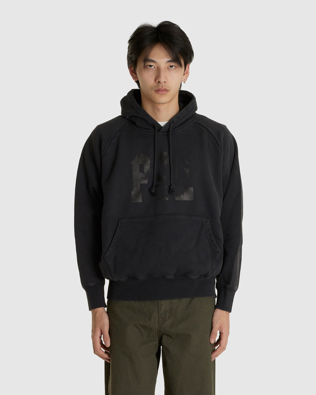 Raglan Drawstring Hoodie Vintage Black