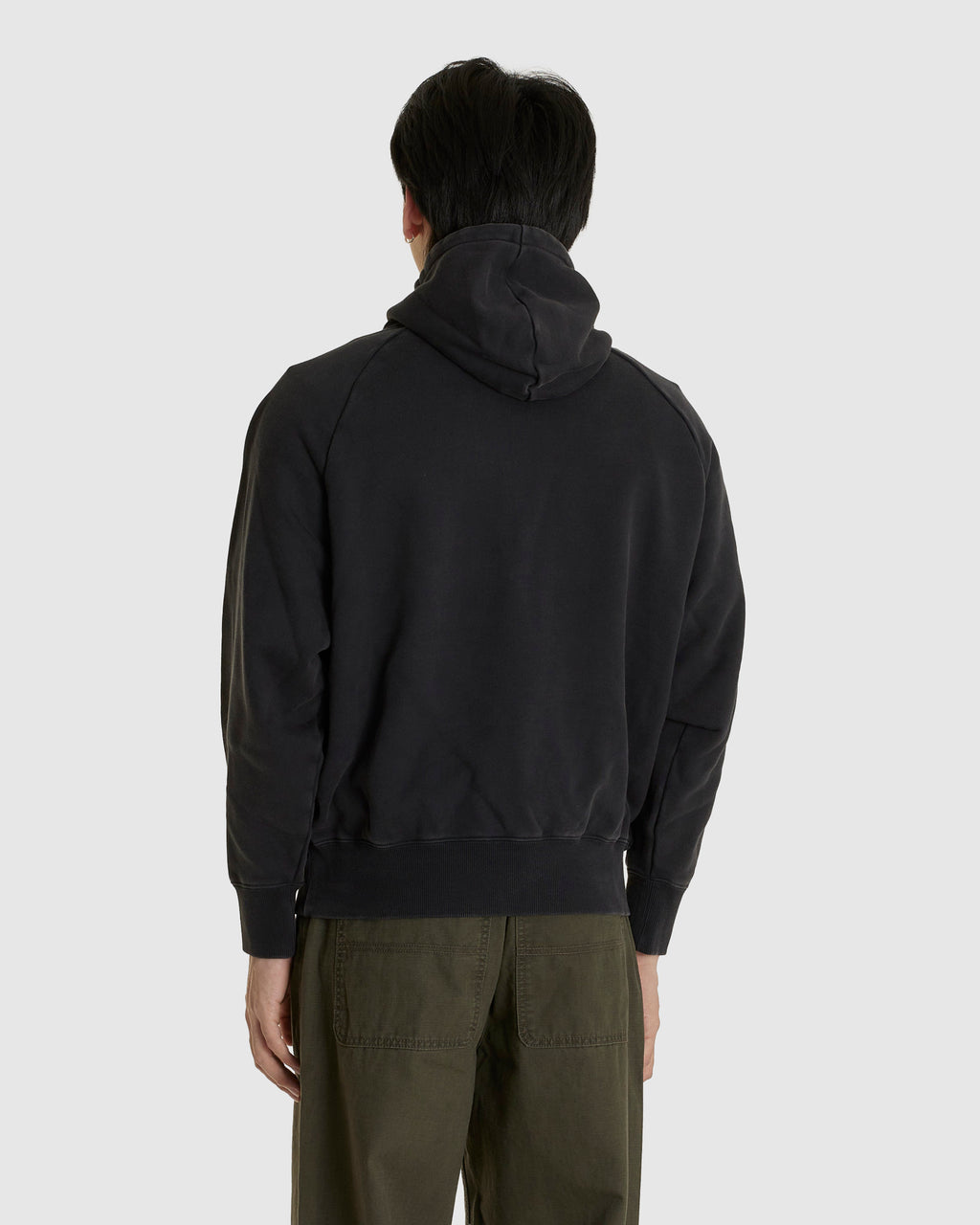Raglan Drawstring Hoodie Vintage Black