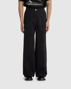 Loose Cut Canvas Fatigue Pants Washed Black