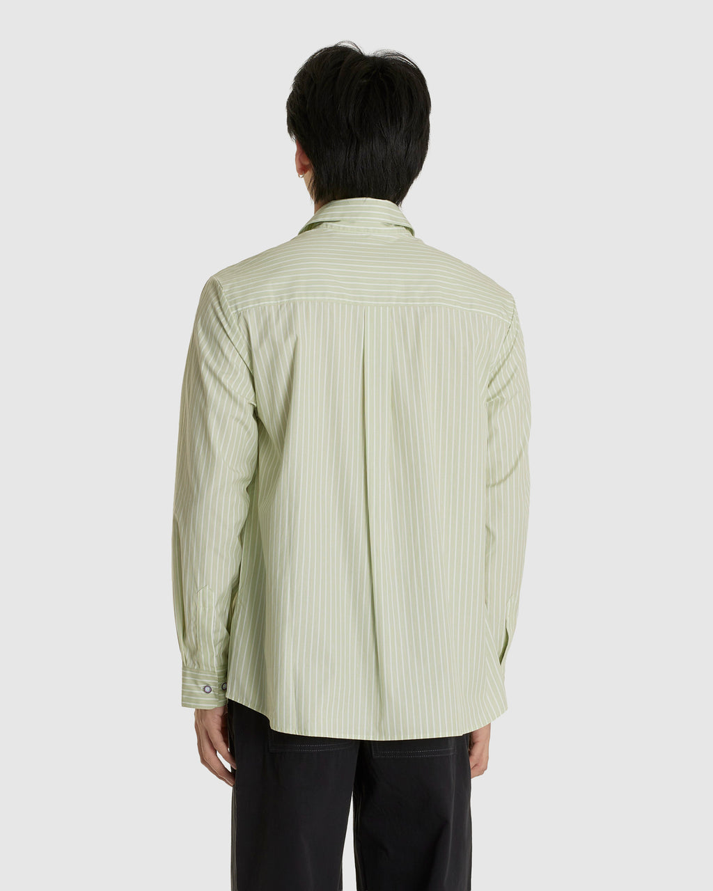 L/S Green Stripe Poplin Shirt