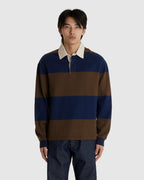Another Rugby Polo Shirt 1.0 Navy Brown Stripe