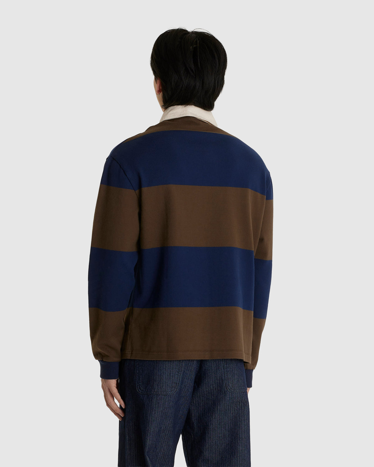Another Rugby Polo Shirt 1.0 Navy Brown Stripe