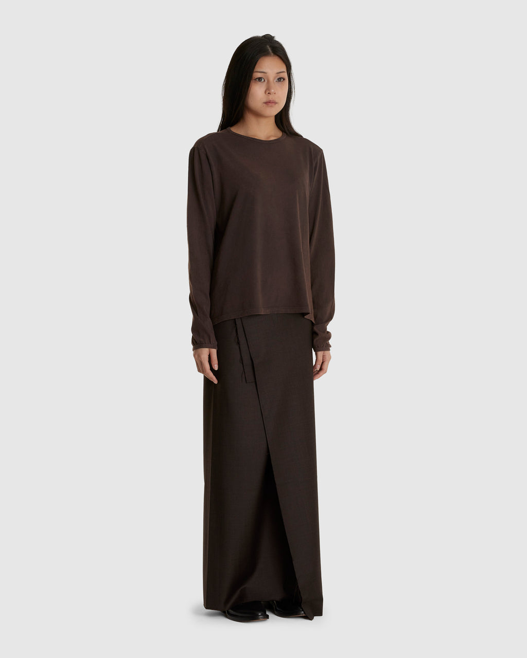 NO.87 ORGANIC COTTON LONGSLEEVE T-SHIRT BROWN