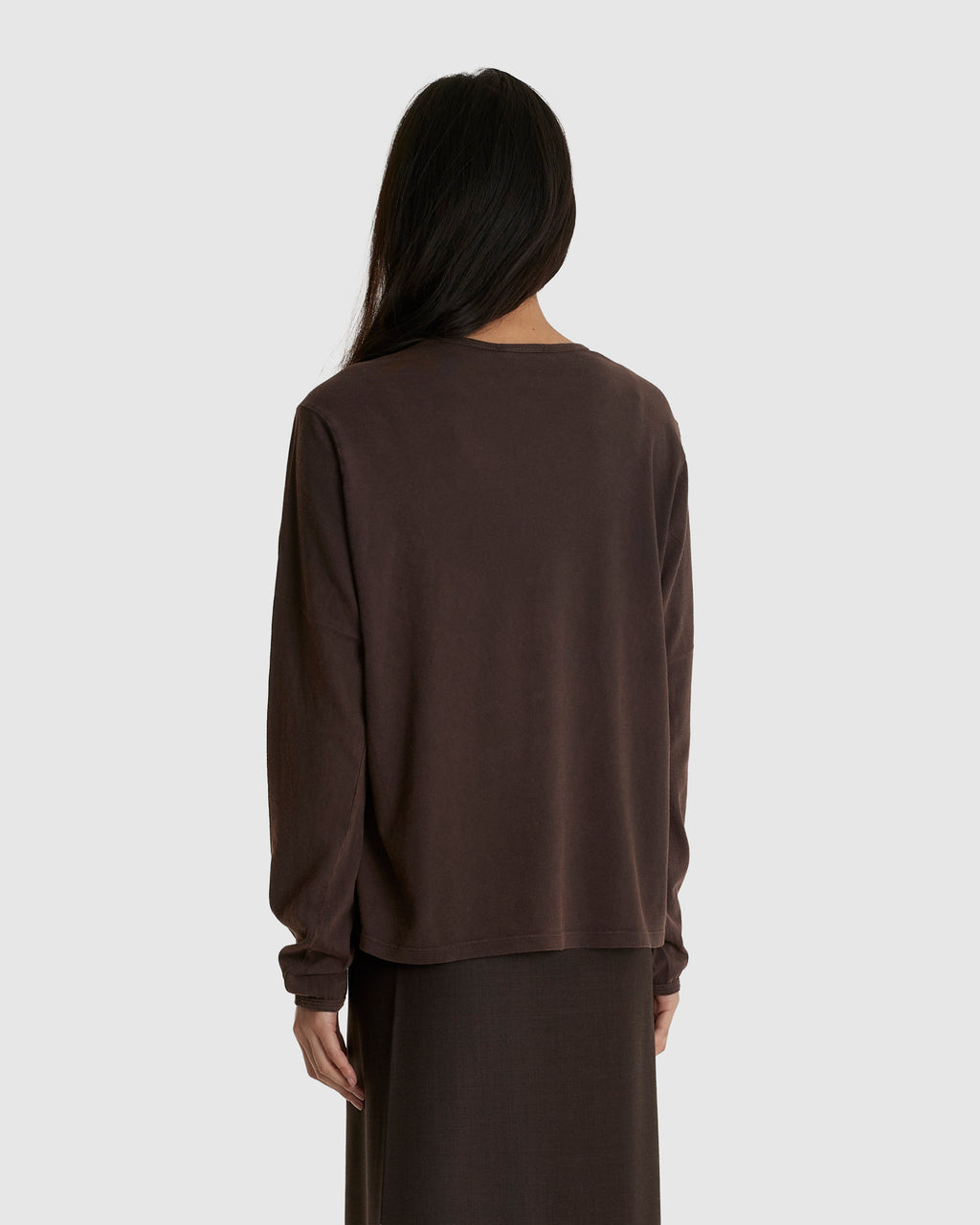 NO.87 ORGANIC COTTON LONGSLEEVE T-SHIRT BROWN