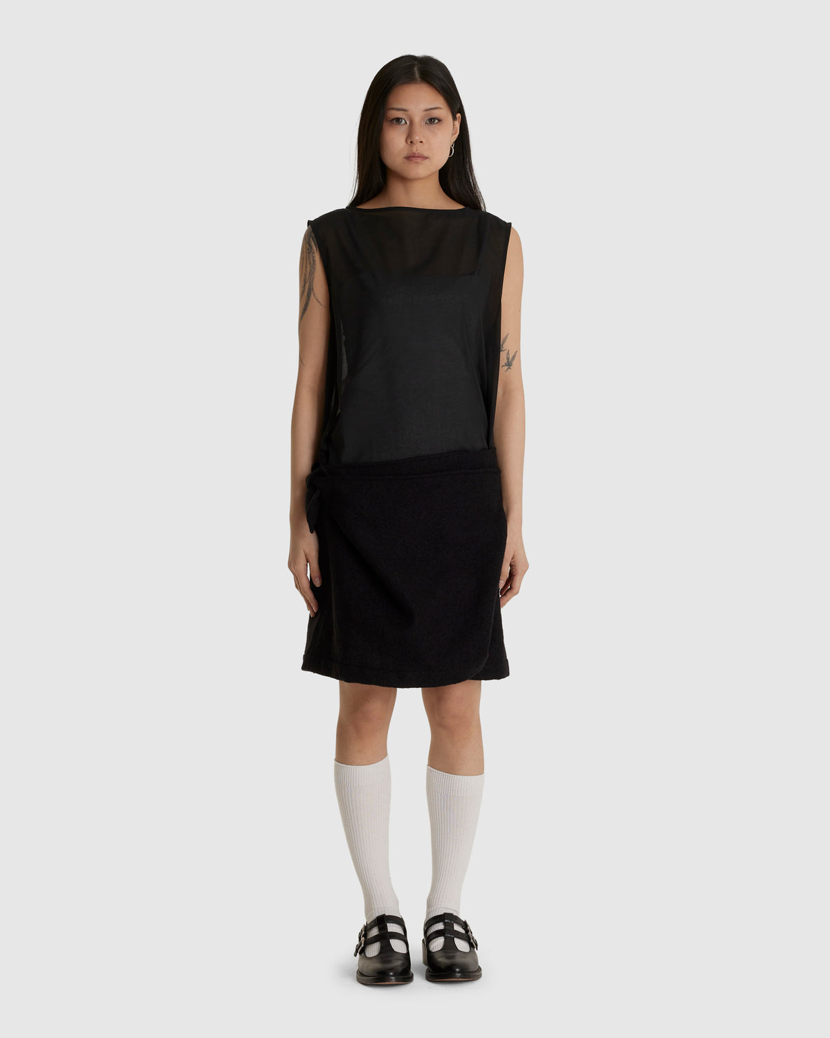 Twisted Mini Dress Black Echo Pristine Voile