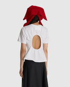 Cut Out Back Tee White