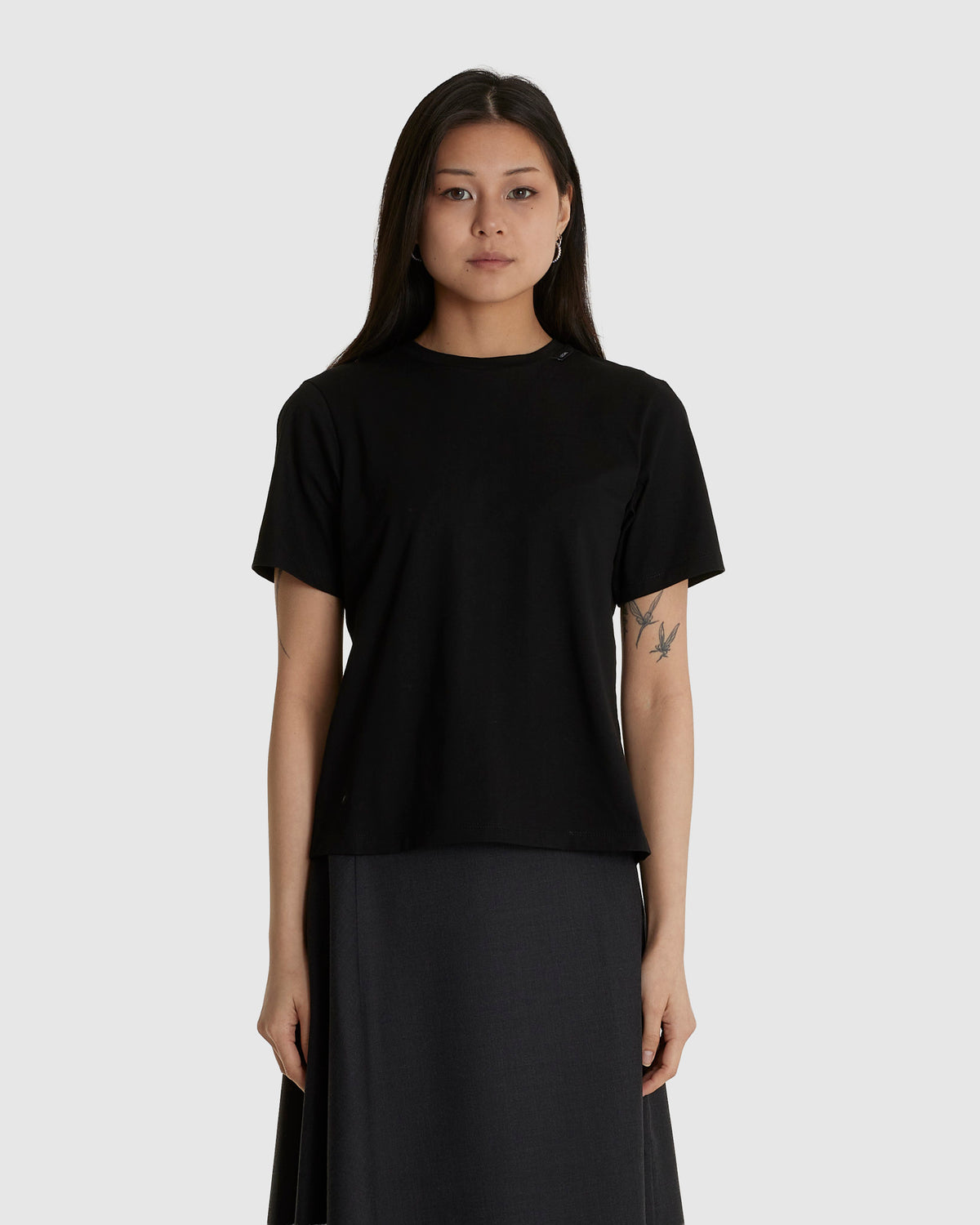 Cut Out Back Tee Black