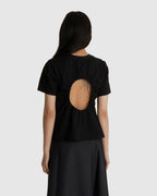 Cut Out Back Tee Black