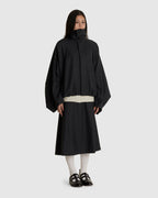 Stand Collar Pleated Jacket Dark Grey