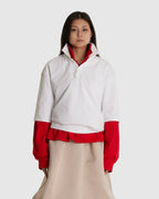 Double-layered Polo White/Red (W)
