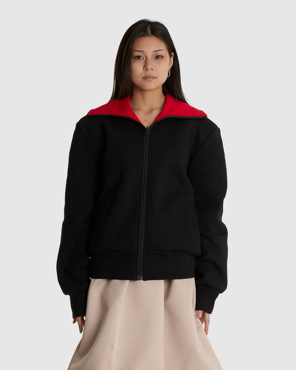 Reversible High-neck Zip Jersey Jacket (W)