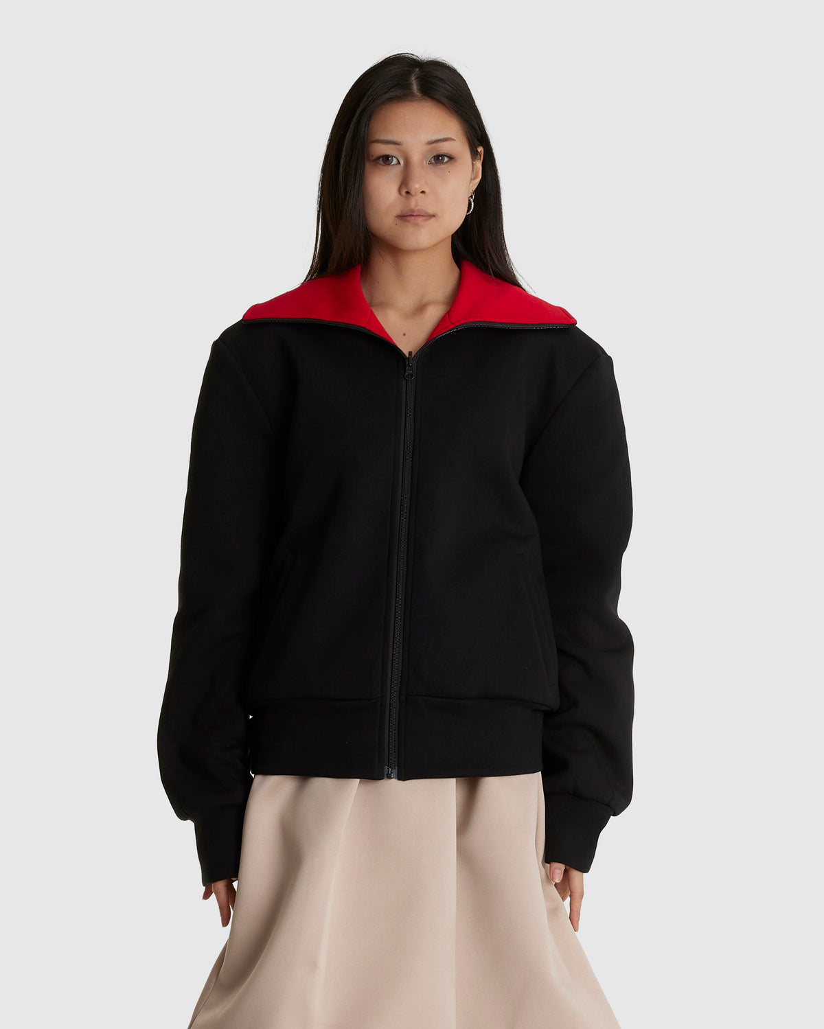 Reversible High-neck Zip Jersey Jacket (W)