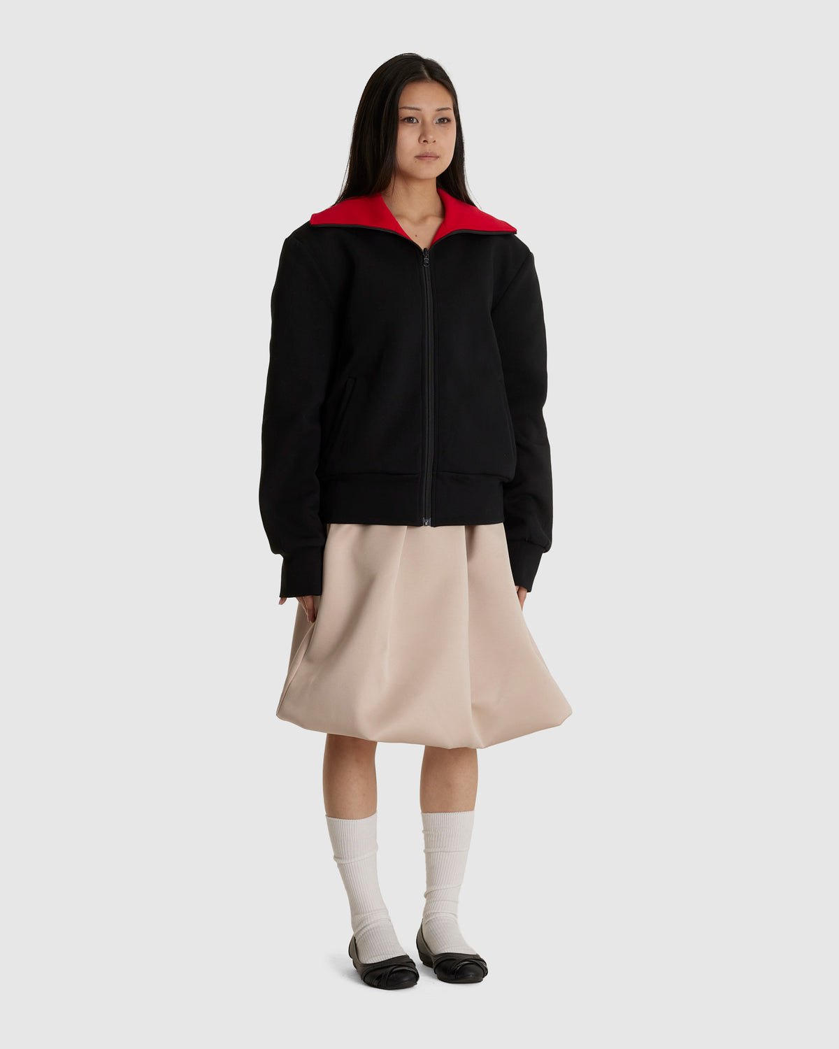 Reversible High-neck Zip Jersey Jacket (W)