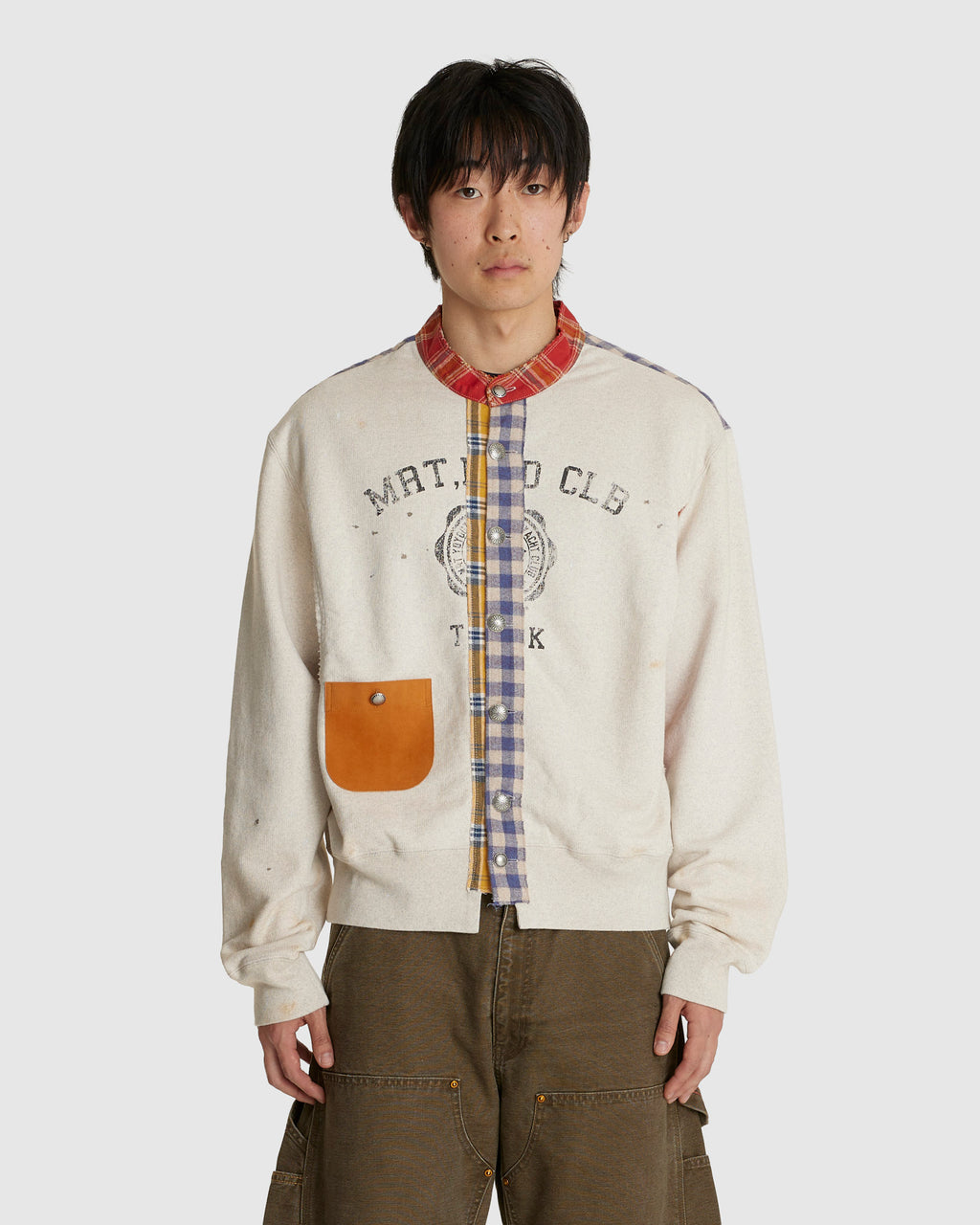 Vintage-finished Sweat Cardigan Oatmeal