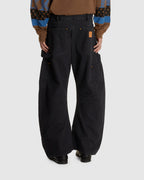3D Cutting Painter Pants Black