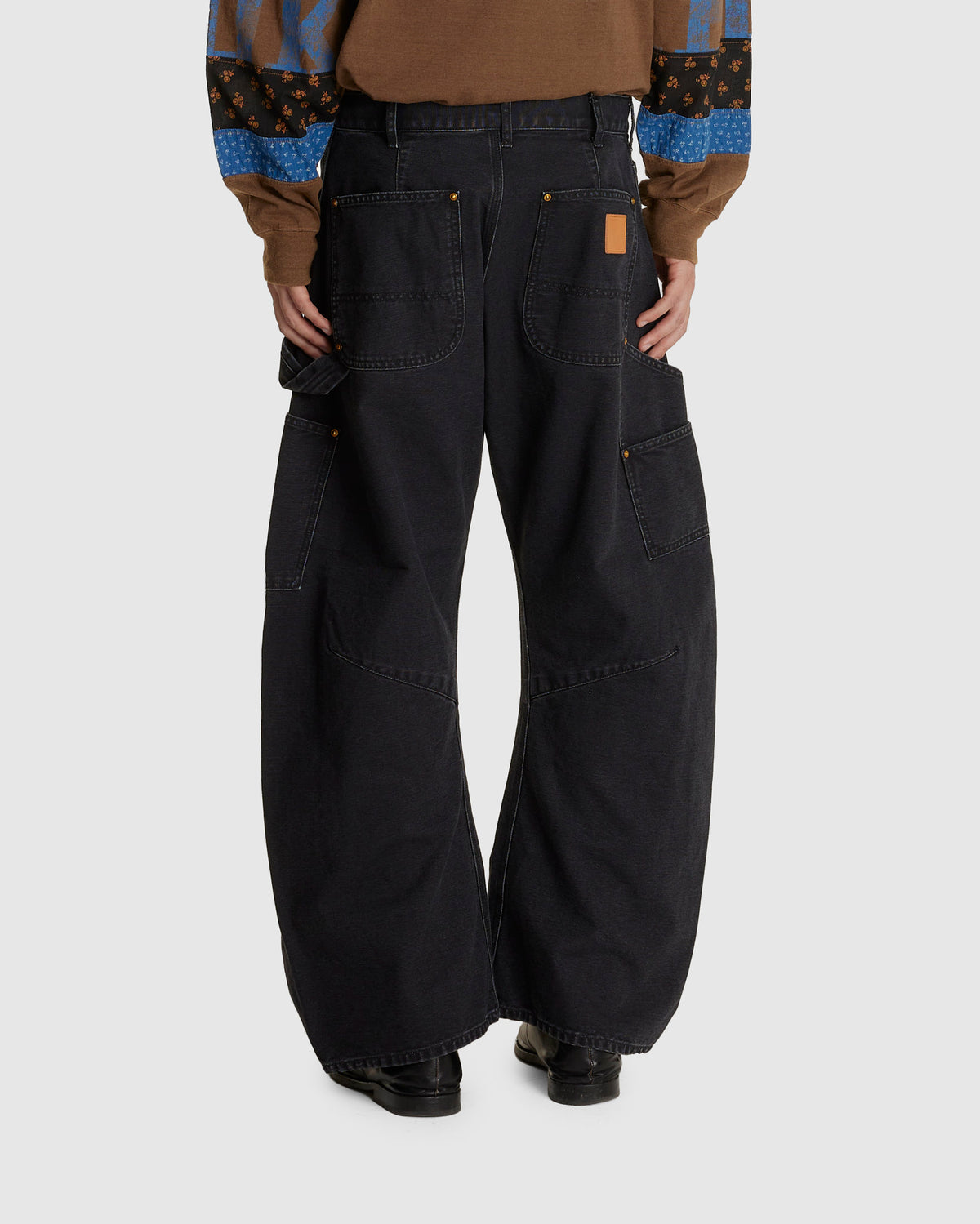 3D Cutting Painter Pants Black