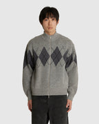 Inside Out Argyle Zip-Up Cardigan