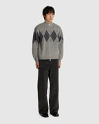 Inside Out Argyle Zip-Up Cardigan