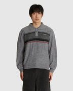 Alpaca Blend Striped Polo Sweater