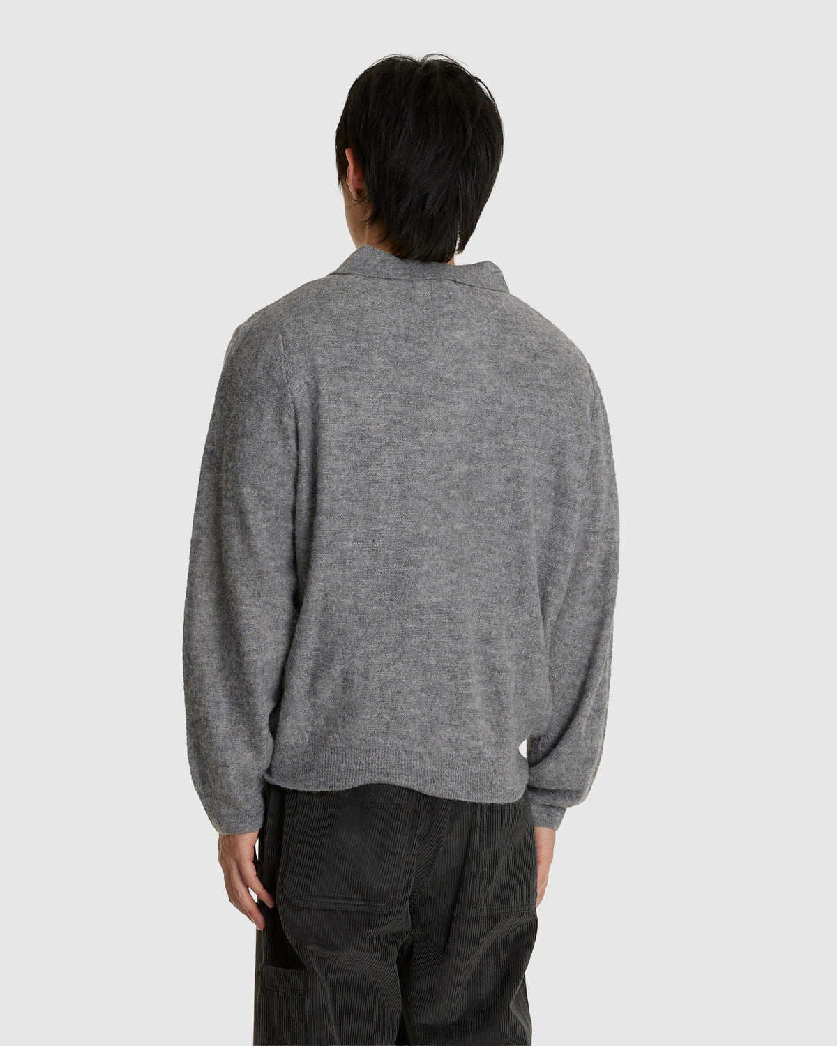 Alpaca Blend Striped Polo Sweater