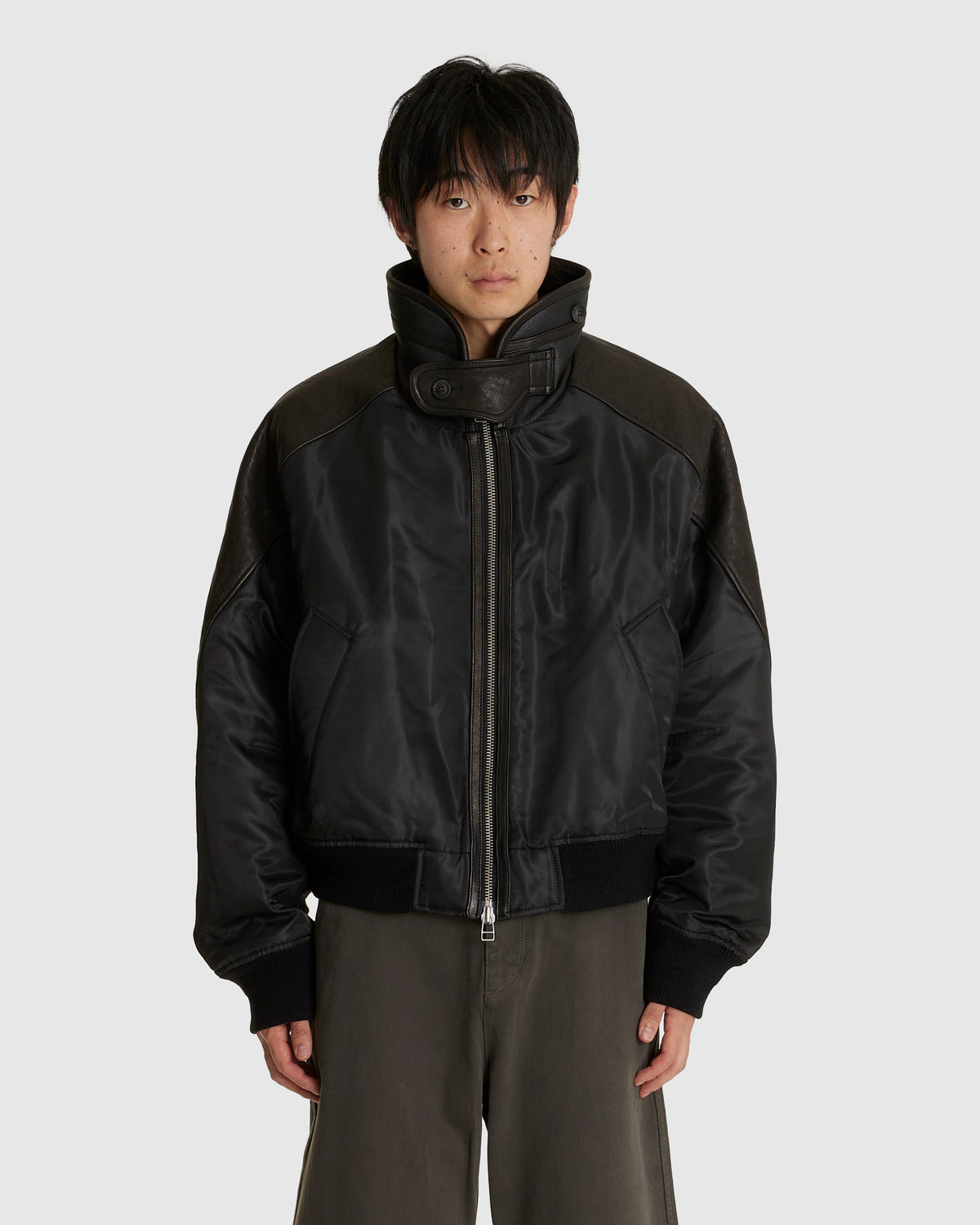 Highneck Shearling Mixed MA-1 Jumper