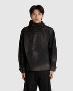 Sun-Bleached Asymmetric Front Jacket Black
