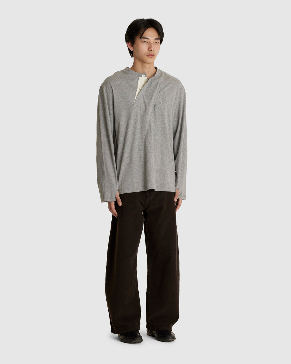 Interweaved Silk & Cotton Henley Shirt