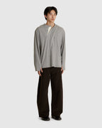 Interweaved Silk & Cotton Henley Shirt