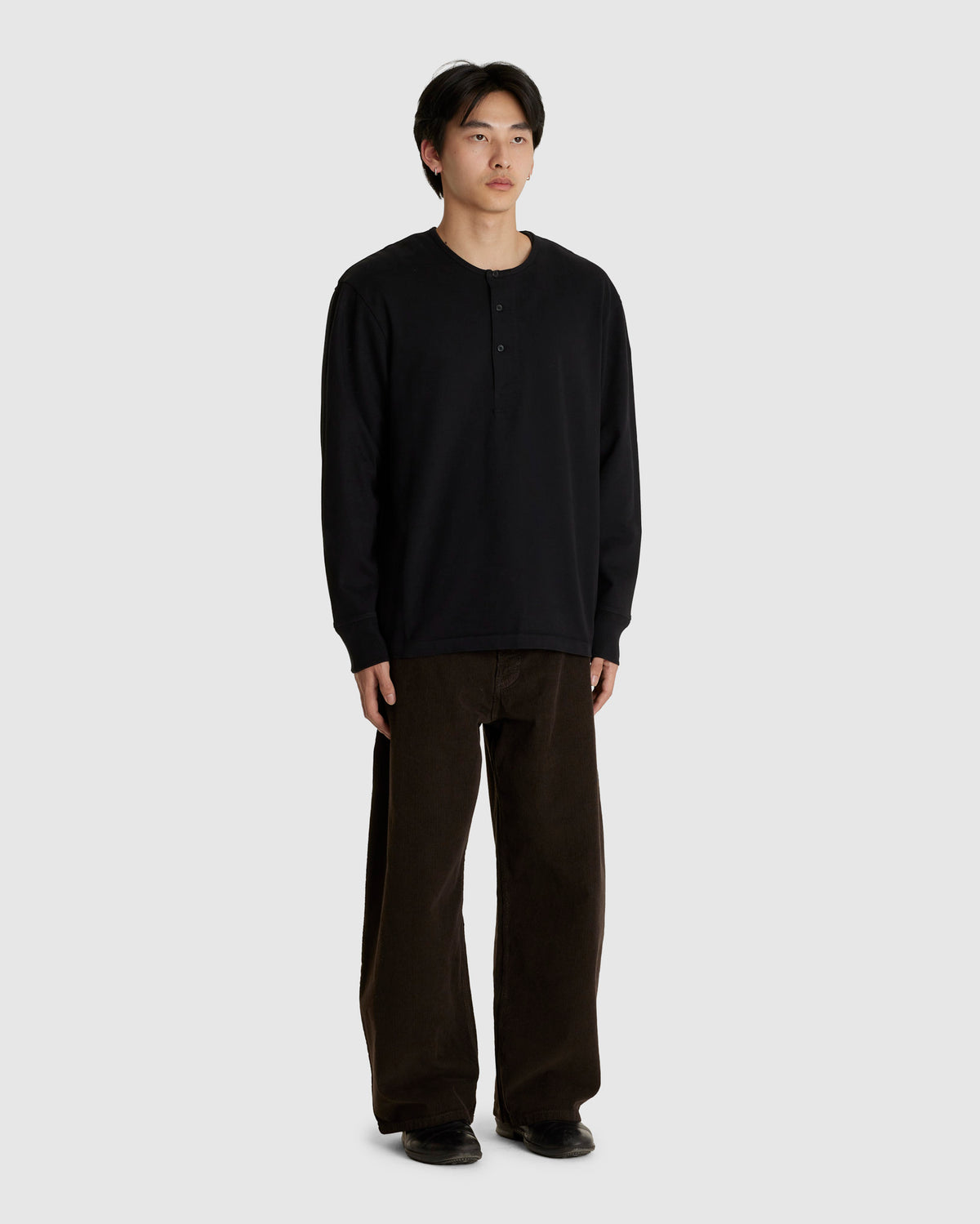 Kuyto L/S Henley T-Shirt Black