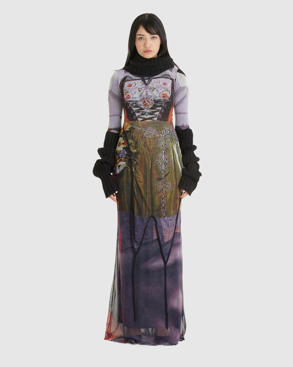 Mesh Turtleneck Dress