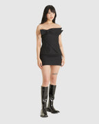 Bow Pintuck Pleated Dress