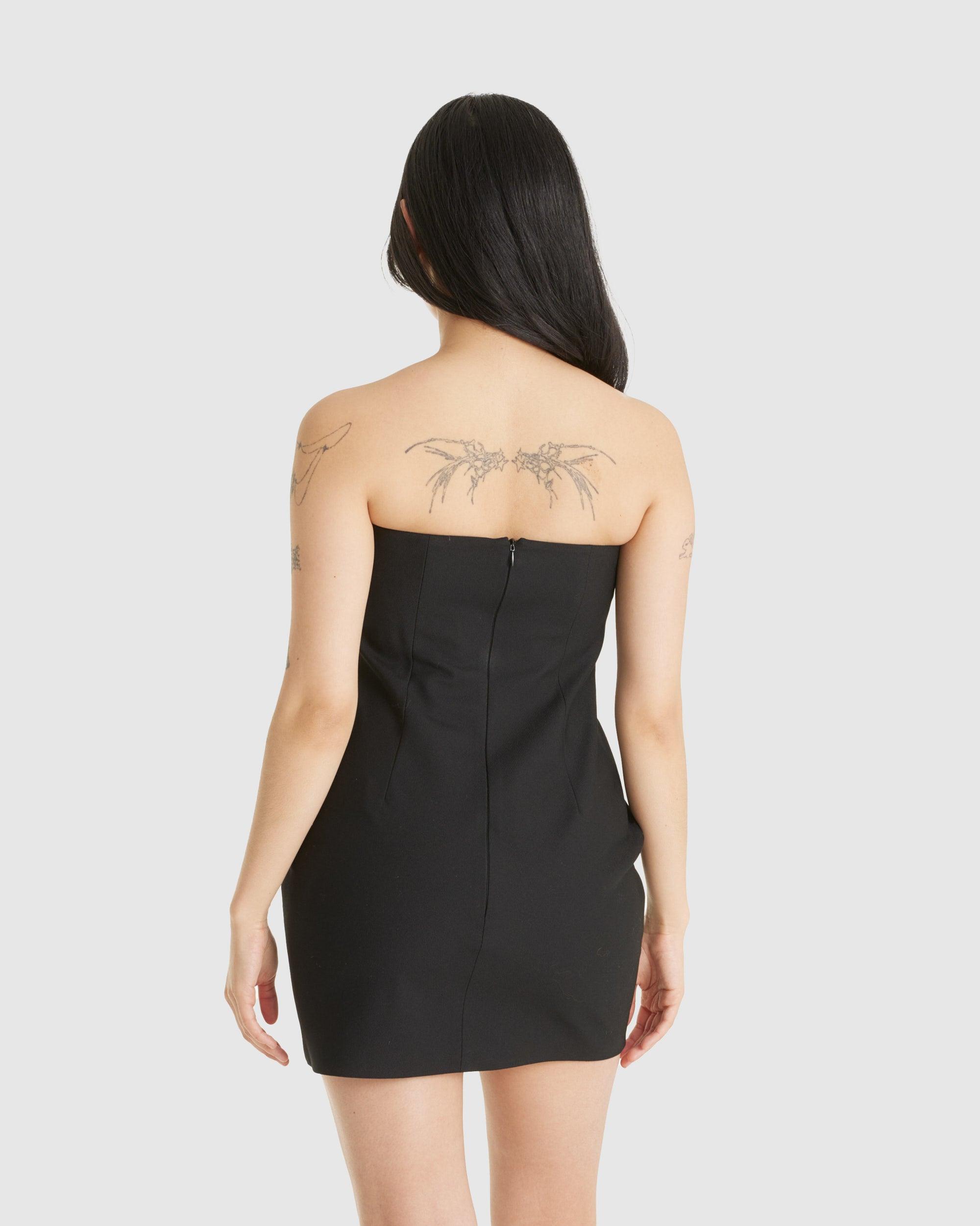 Bow Pintuck Pleated Dress