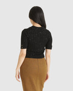 Sequins Short Sleeve Knit Top