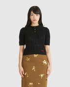 Sequins Short Sleeve Knit Top